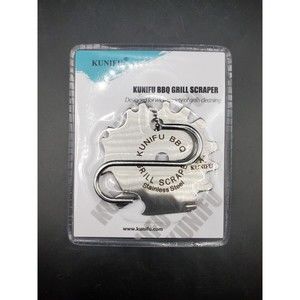 KUNIFU Stainless Steel BBQ Grill Scraper Gadget Cleaner Camping Grill Accessory